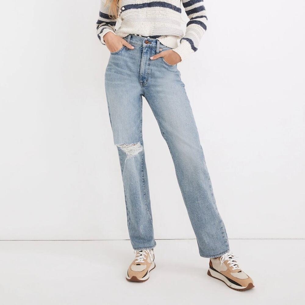 Madewell The Perfect Vintage Straight Jeans in Reinhart Wash Women’s Size 23 - Picture 2 of 13